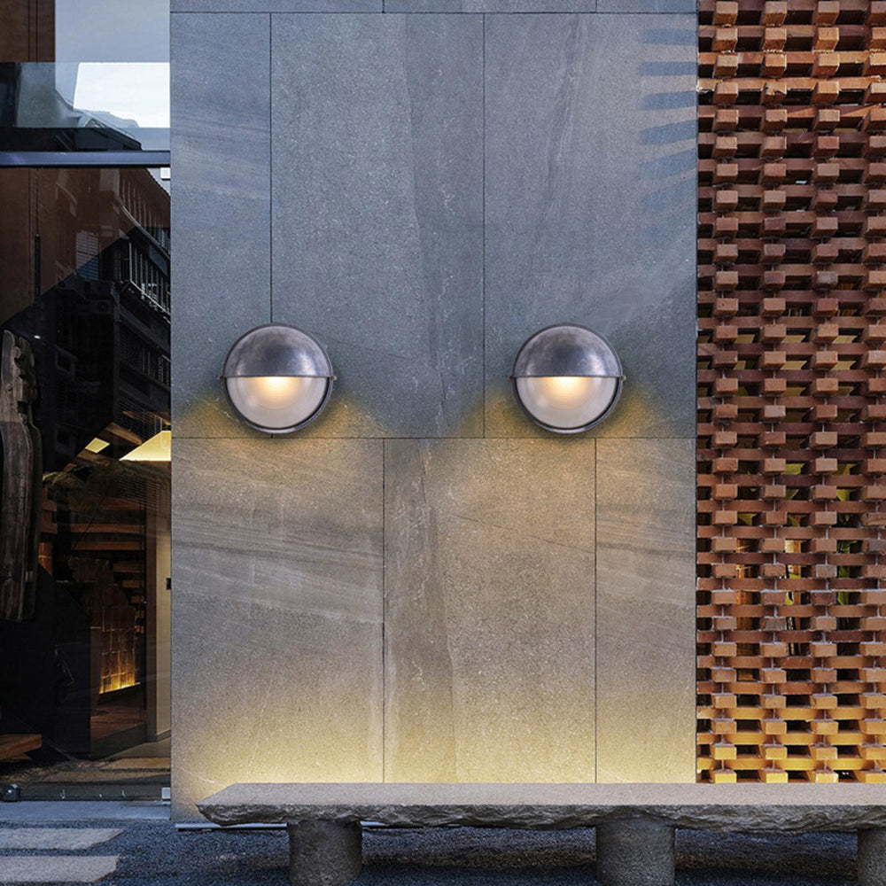 Aldric Retro Industrial Outdoor Glass Wall Lamp