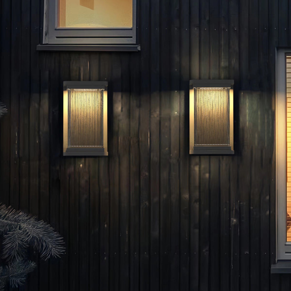 Minimalist Rectangular Glass IP65 Waterproof Outdoor Wall Light
