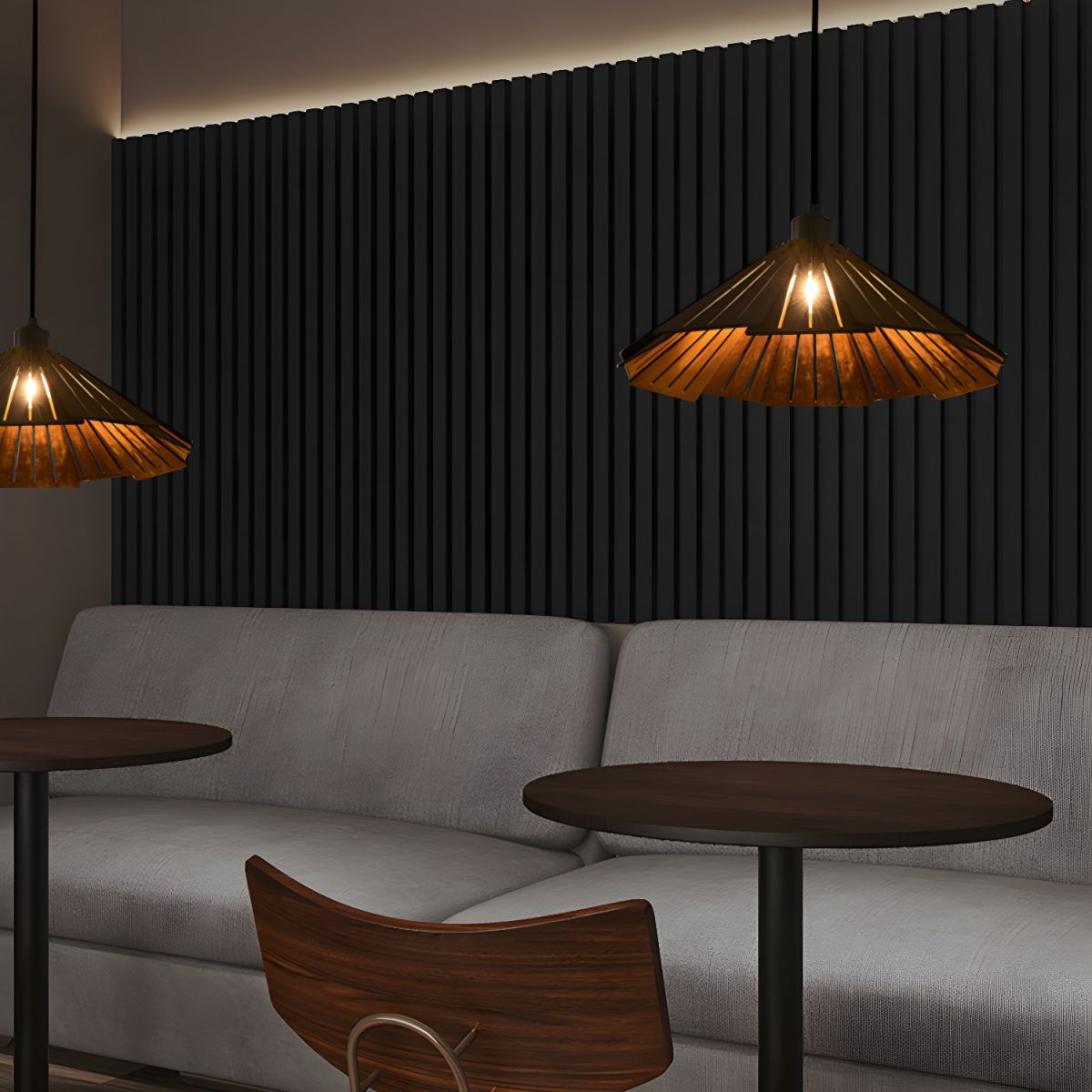 Sora Cone Wabi-Sabi Wood Pendant Light