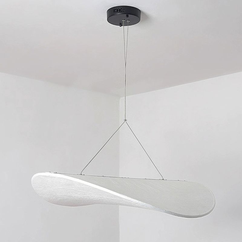 Japandi White Silk Fabric Minimalist Pendant Light