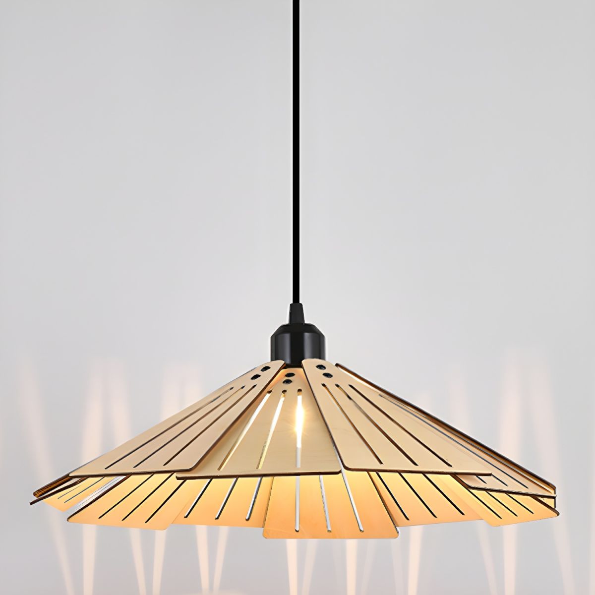Sora Cone Wabi-Sabi Wood Pendant Light