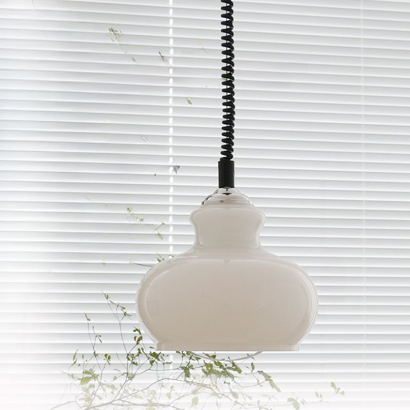 Lunea Nordic Adjustable Retro Cream Glass Pendant Light