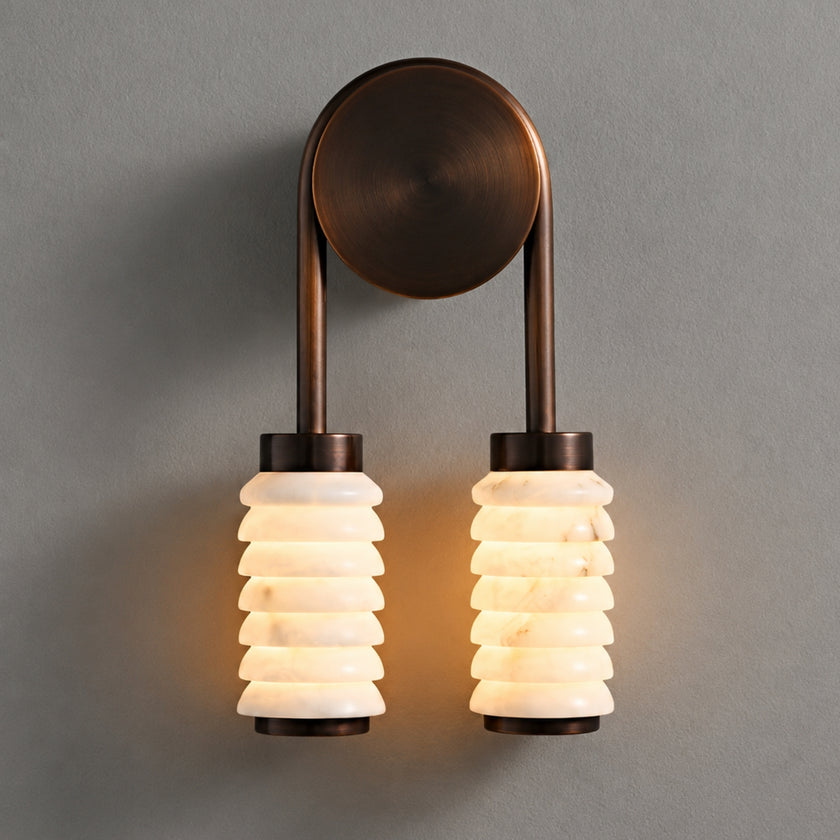 Calla Ribbed Nordic Modern Alabaster Stone Wall Light