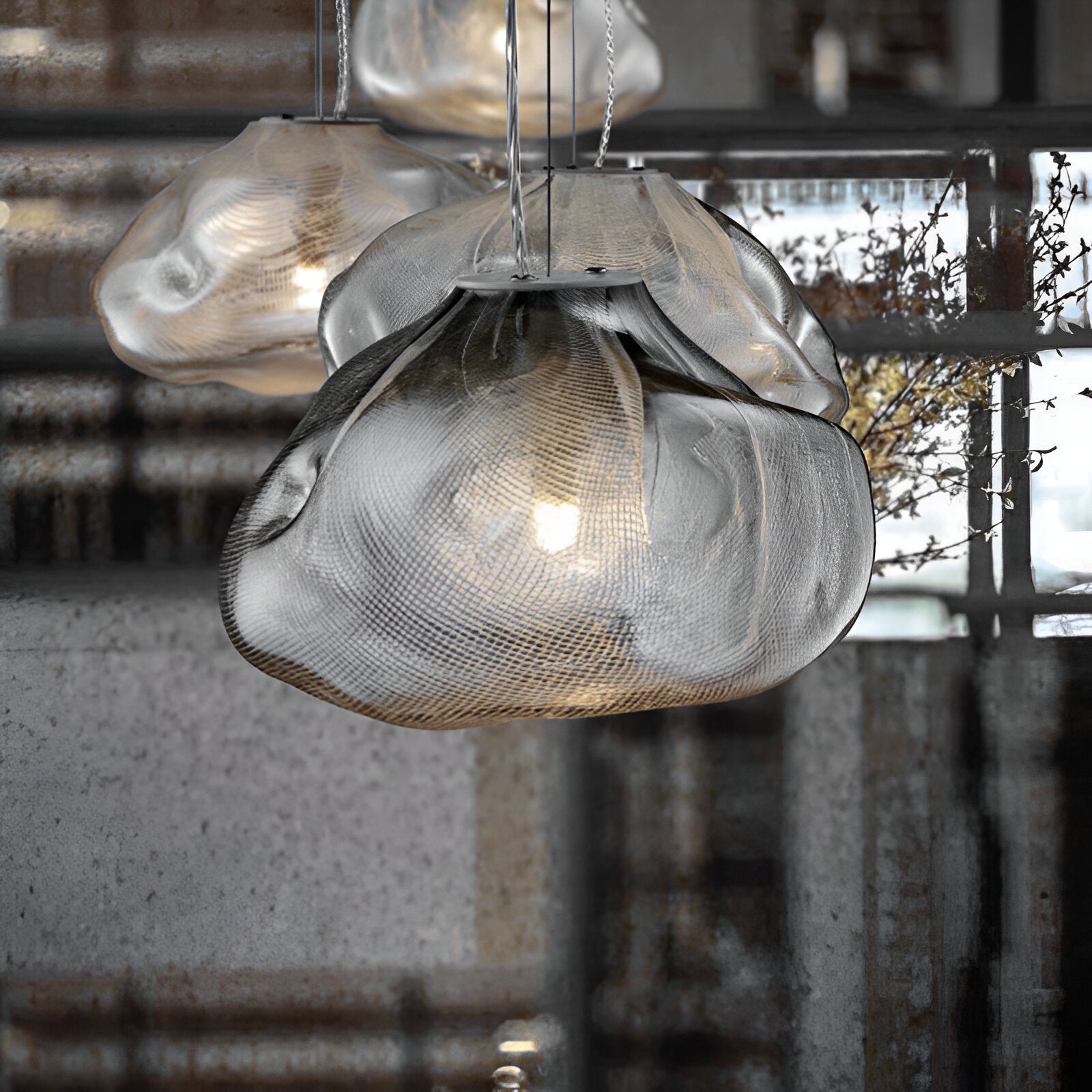 Fiberglass Clouds Minimalist Glass Pendant Light