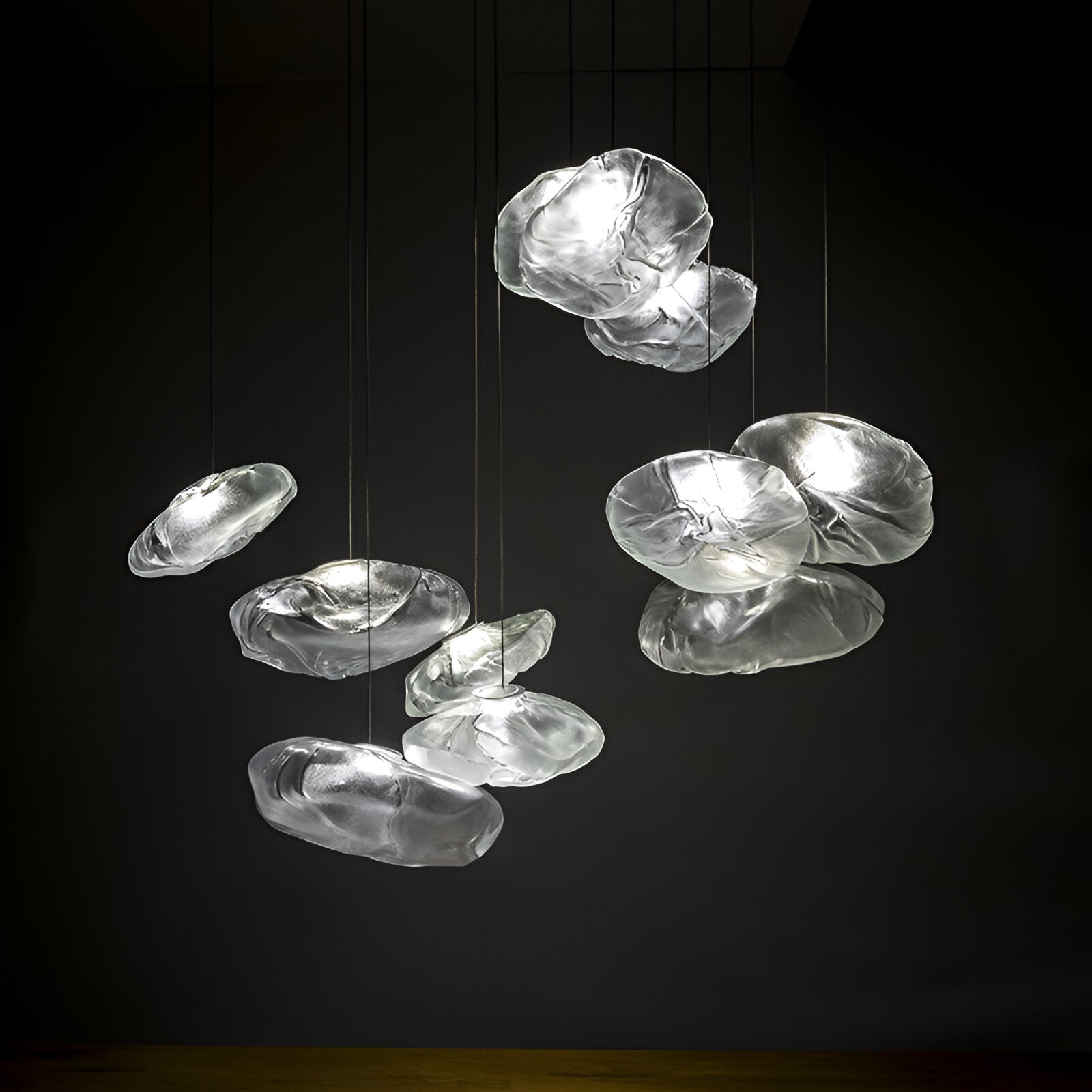 Fiberglass Clouds Minimalist Glass Pendant Light
