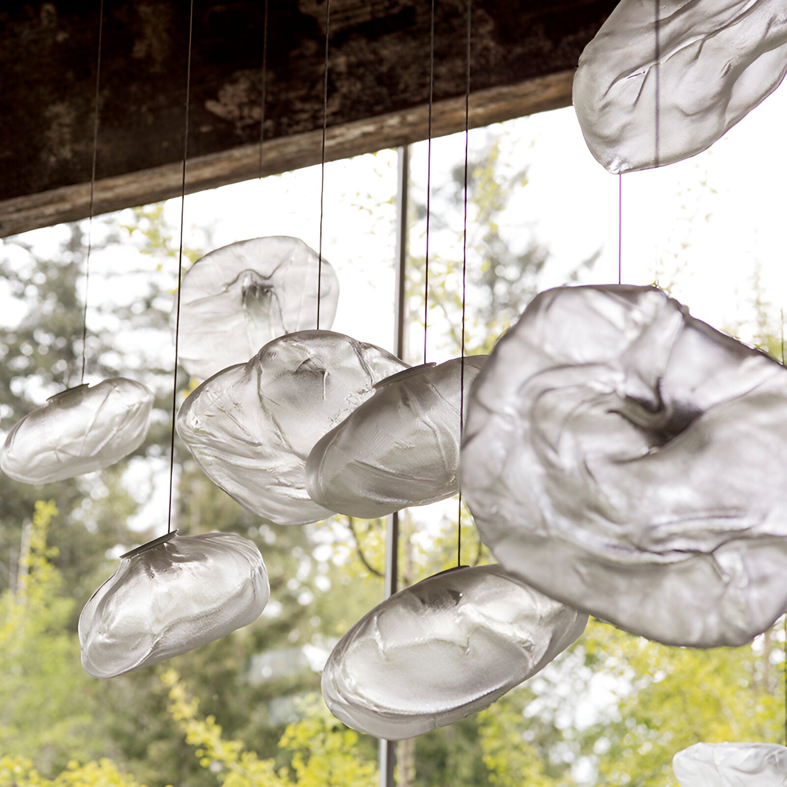 Fiberglass Clouds Minimalist Glass Pendant Light