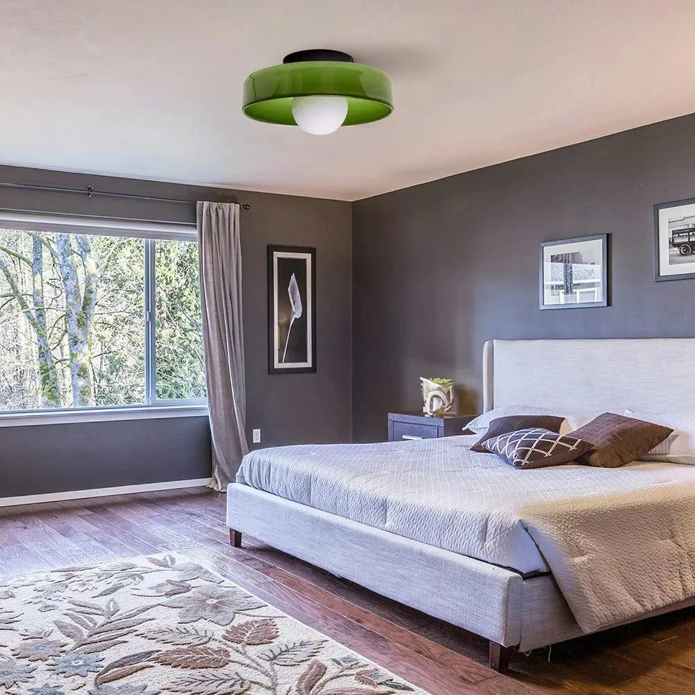 Nordic Glass Olive Disc Wall and Ceiling Light