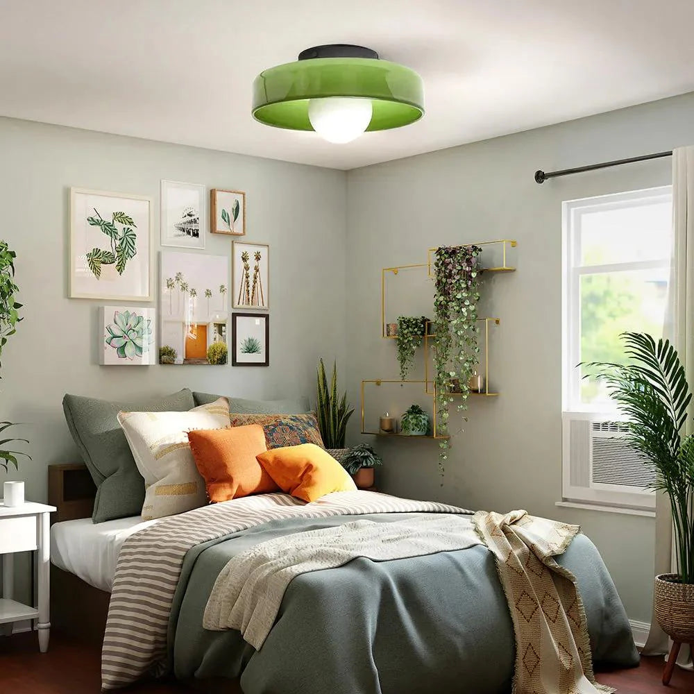 Nordic Glass Olive Disc Wall and Ceiling Light