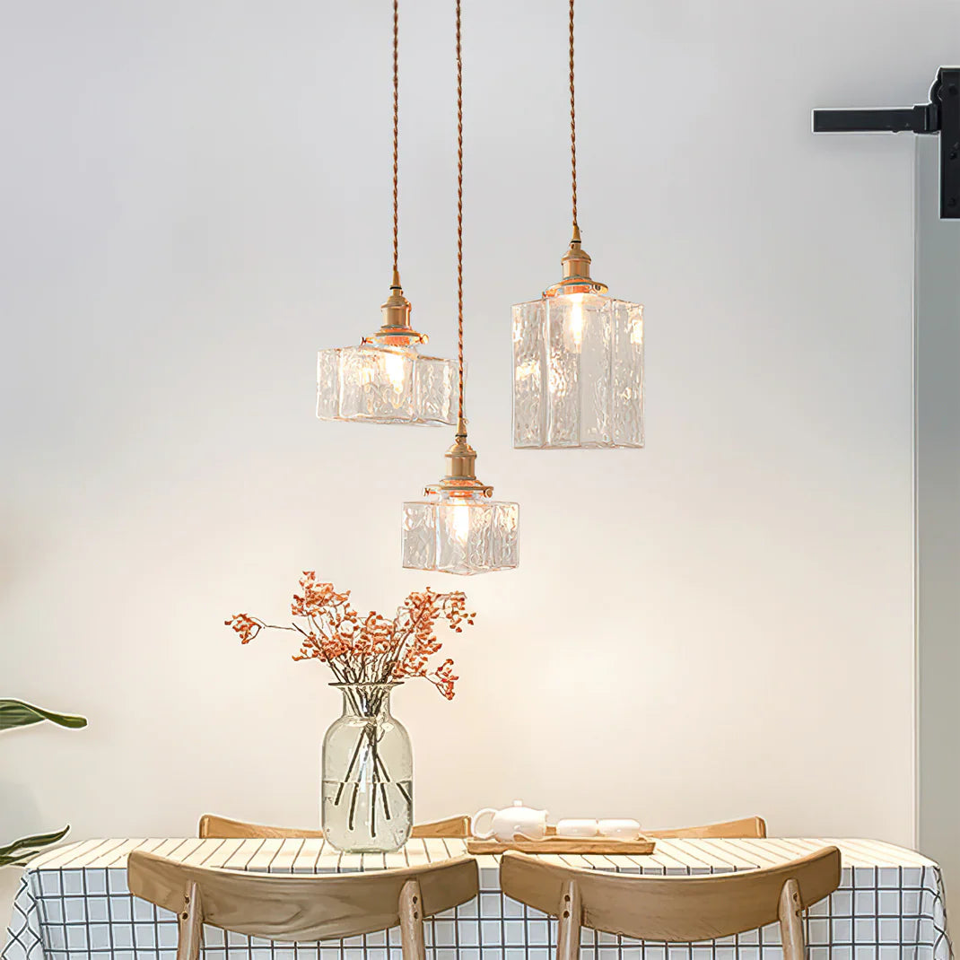 Jewel Brass Vintage Glass Pendant Light