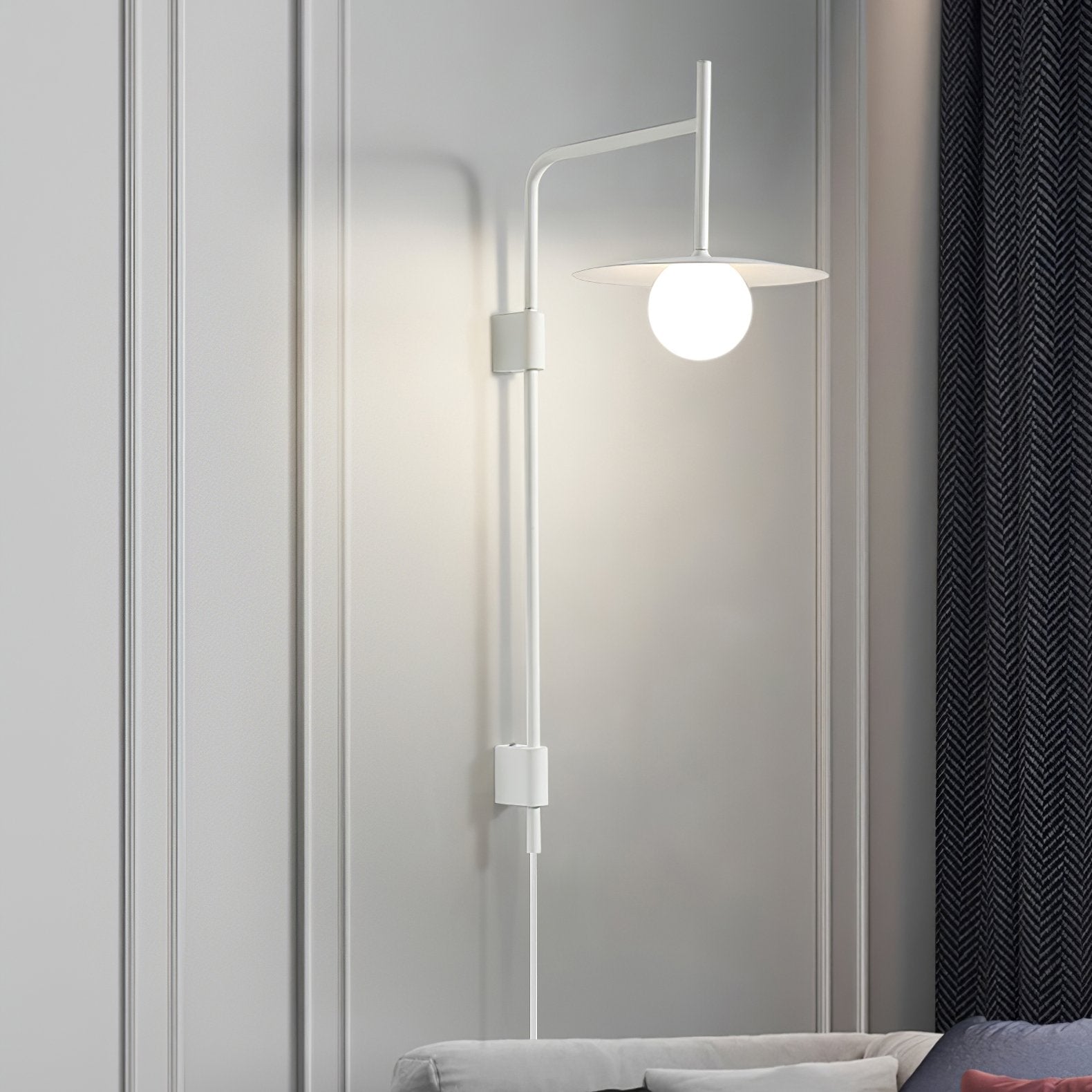 Ayumi Japandi Frosted Glass Minimalist Metal Wall Lamp
