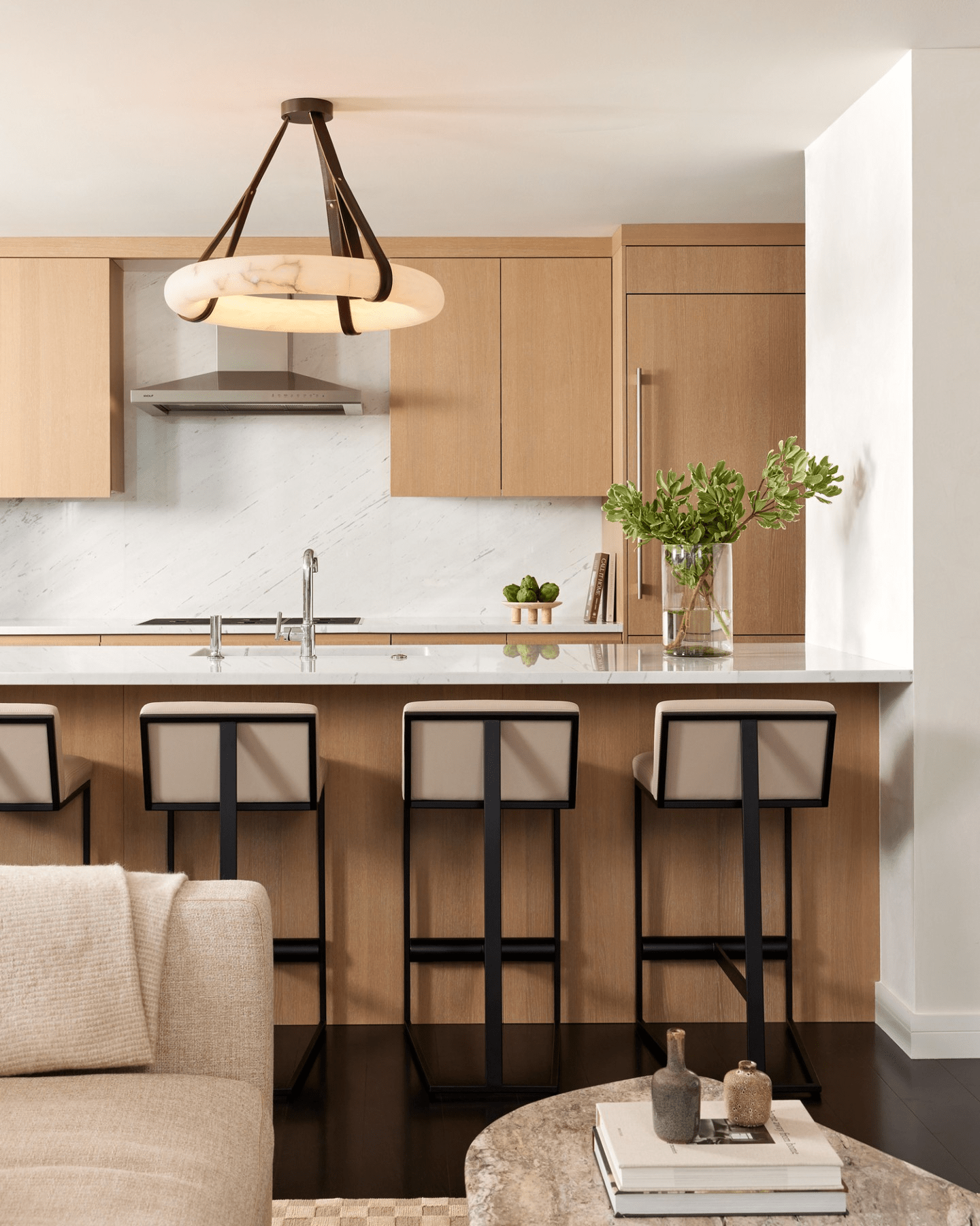 Halo Minimalist Alabaster Ring Pendant Light