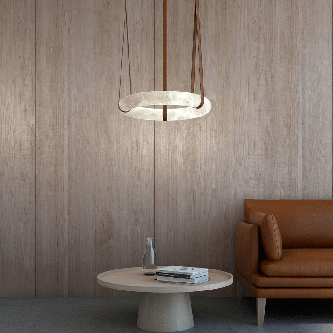 Halo Minimalist Alabaster Ring Pendant Light