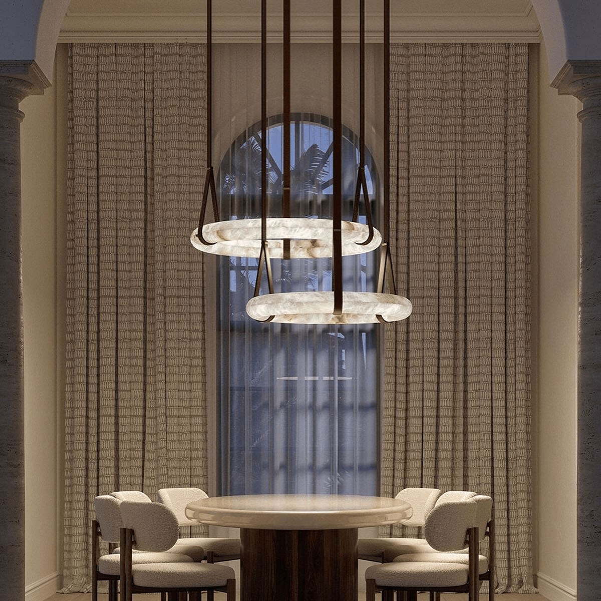 Halo Minimalist Alabaster Ring Pendant Light