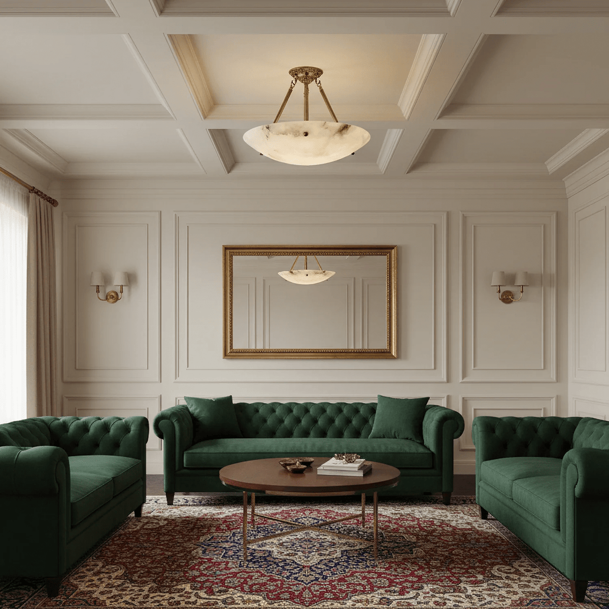 Ingrid Retro Alabaster Ceiling Light