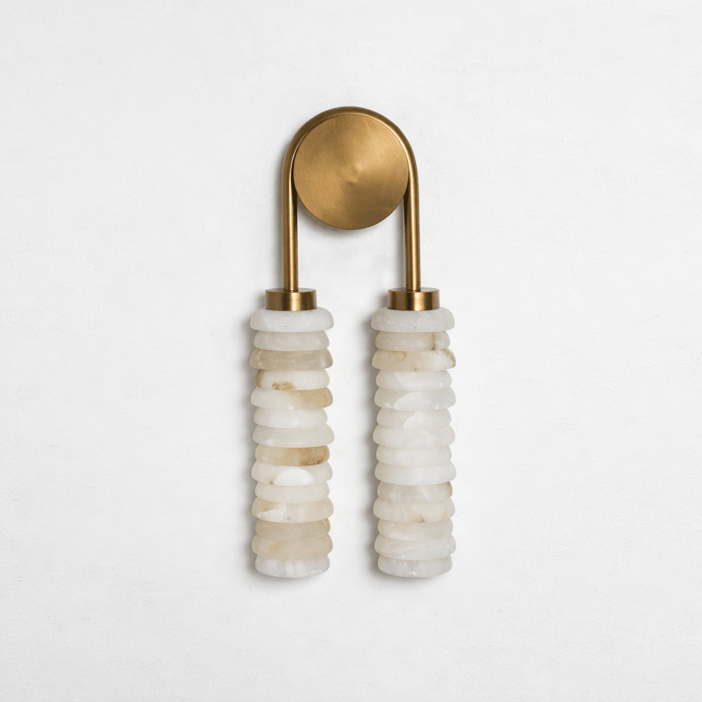 Calla Ribbed Nordic Modern Alabaster Stone Wall Light