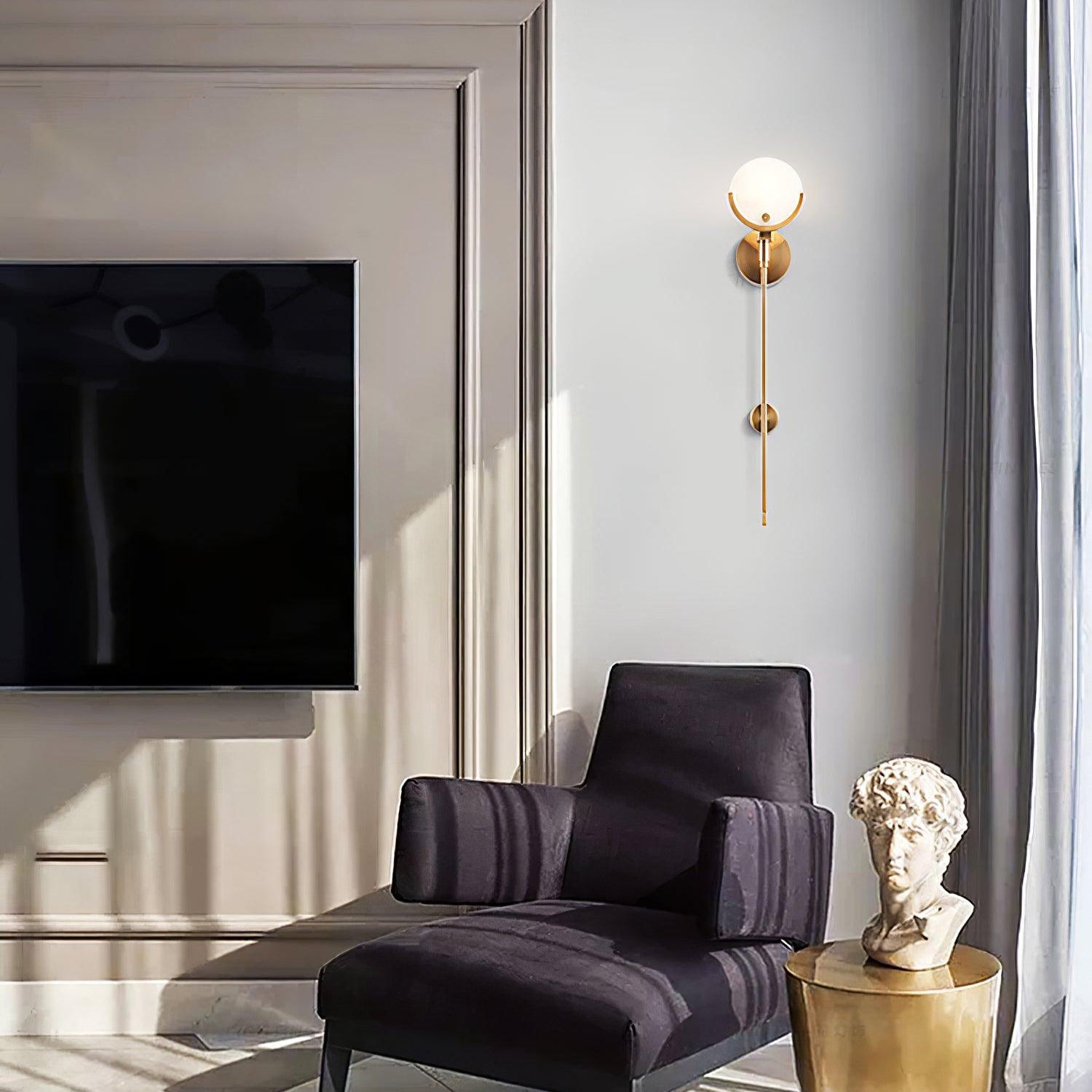 Alabaster Marble Ava Brass Wall Light