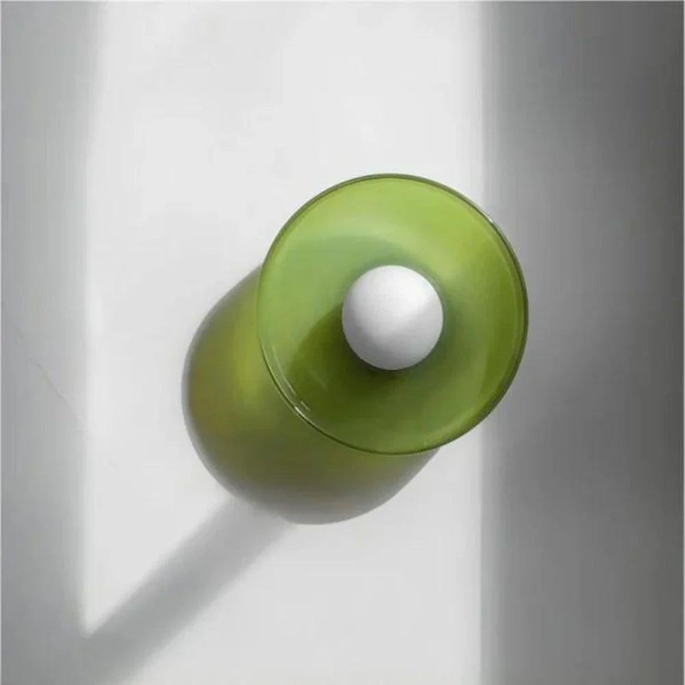 Nordic Glass Olive Disc Wall and Ceiling Light