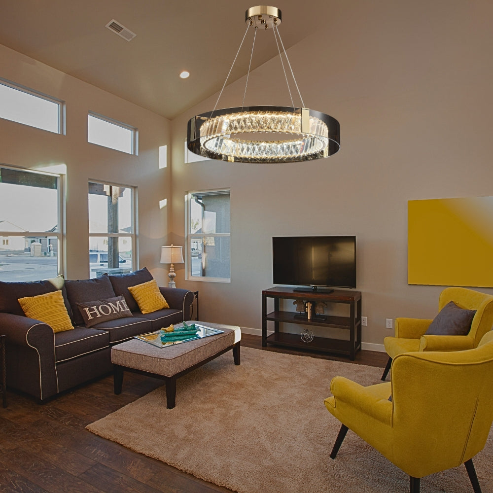 Nordic Crystal Stainless Steel Glass Chandelier