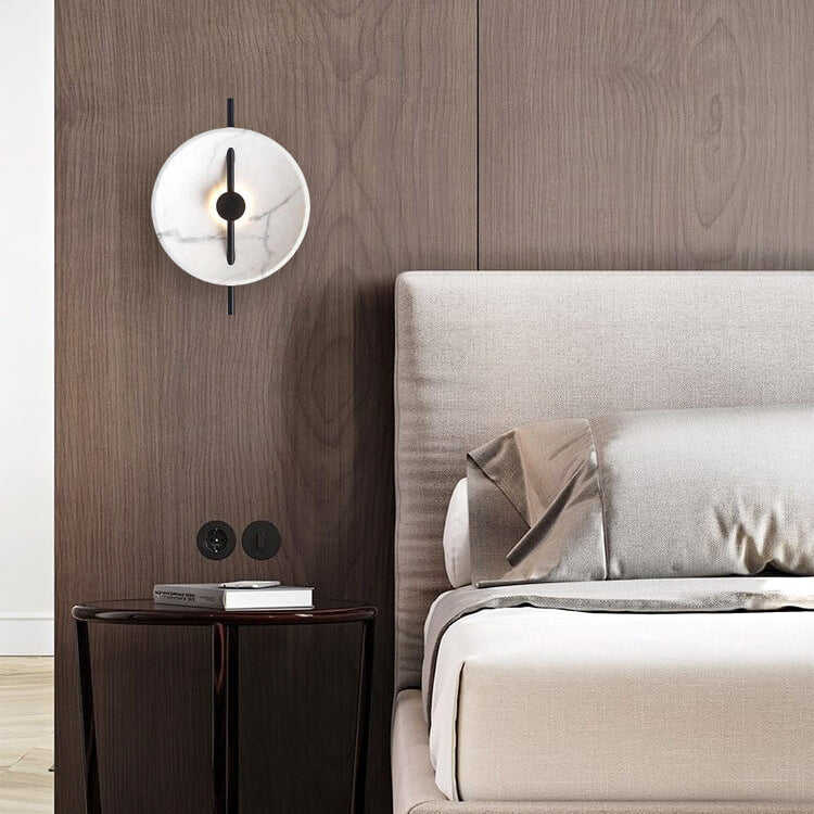 LumiSphere - Lampada da parete LED rotonda elegante realizzata in resina e marmo