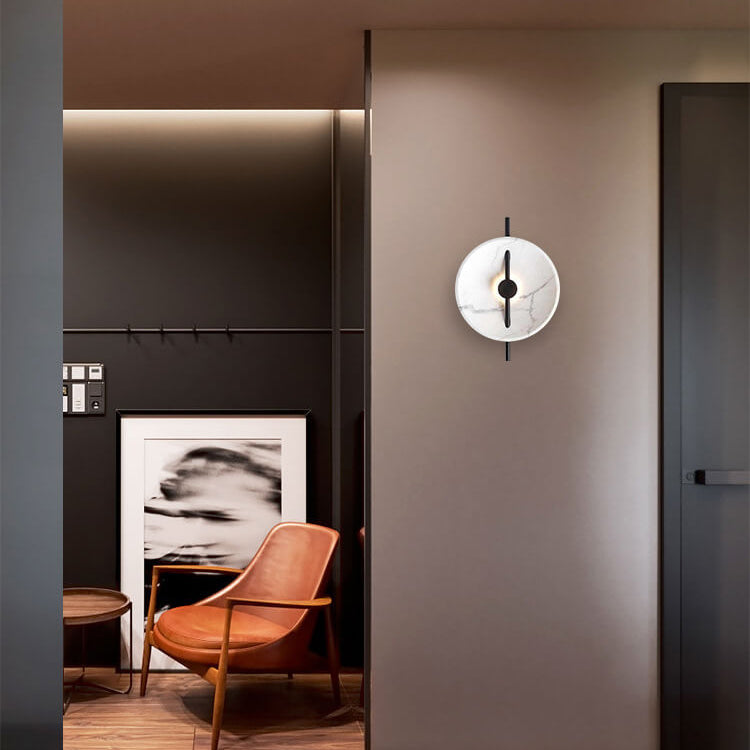 LumiSphere - Lampada da parete LED rotonda elegante realizzata in resina e marmo