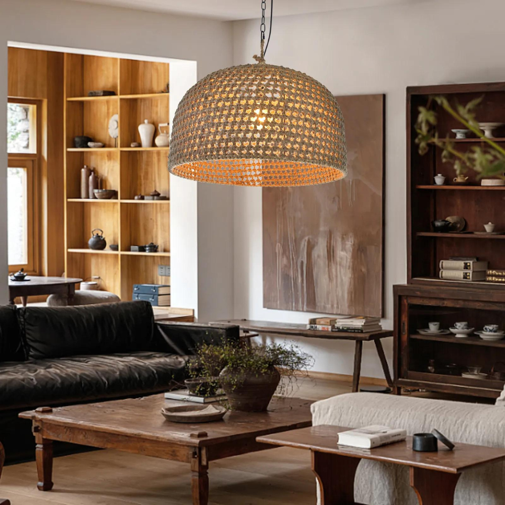 Natural Shadow Rattan Japandi Pendant Light