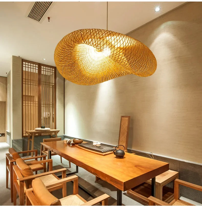 Aira Handwoven Natural Bamboo Pendant Light