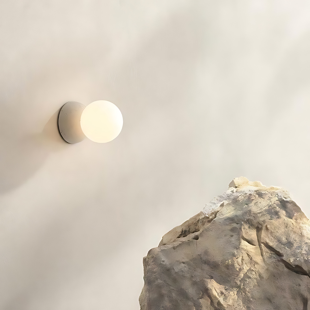 Circle of Light Travertine Cement Wall Light