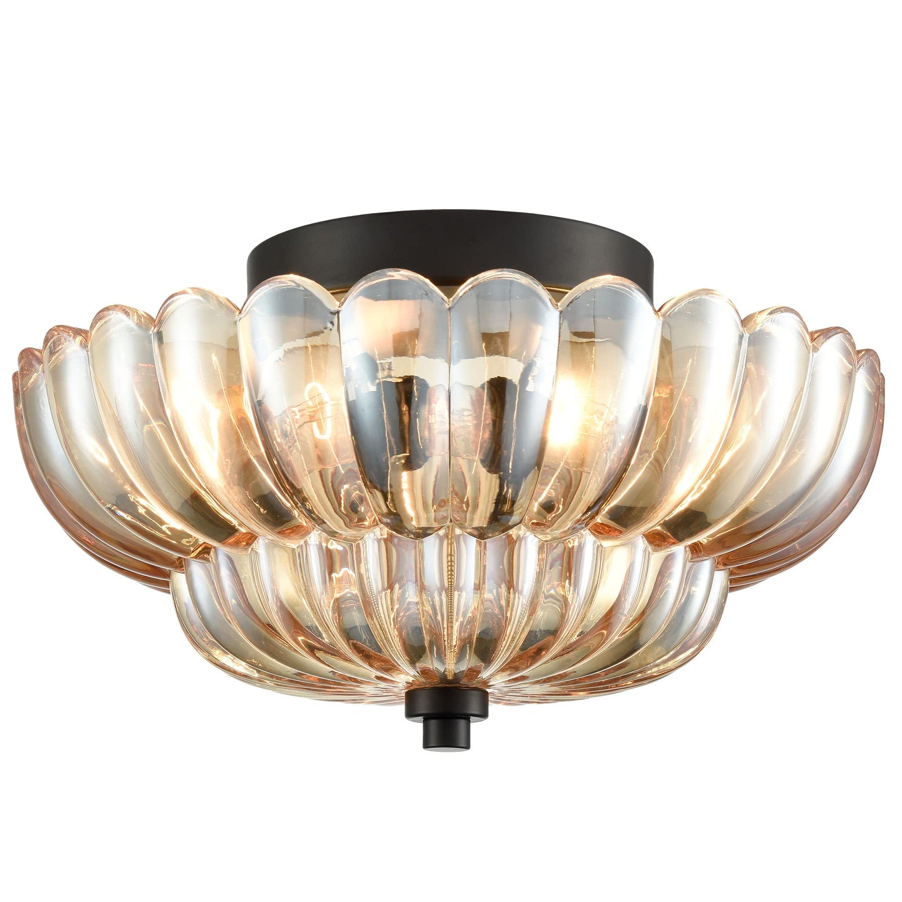 Aura Vintage Amber Petal Glass Ceiling Light