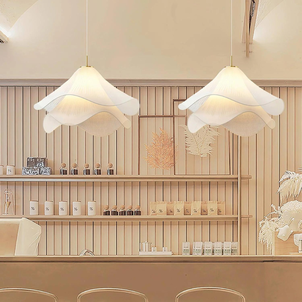 Radiance of Serenity Fabric Japandi Pendant Light