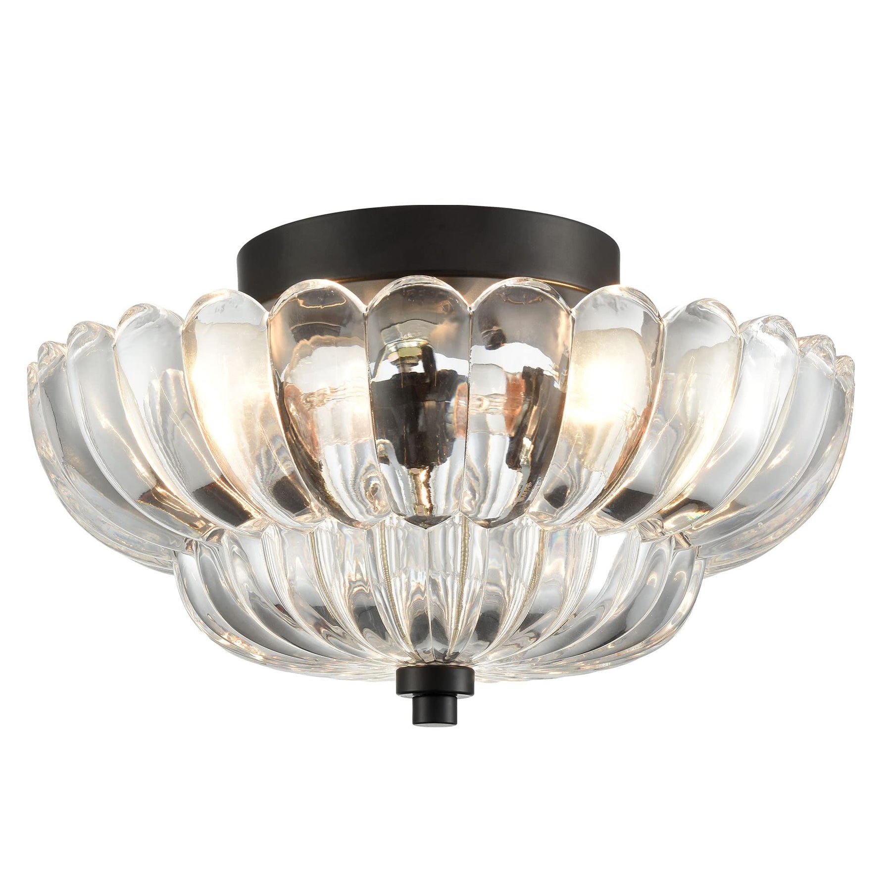 Aura Vintage Amber Petal Glass Ceiling Light