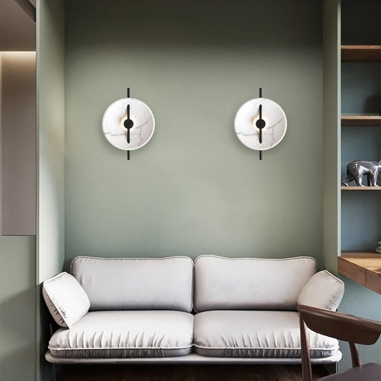 LumiSphere - Lampada da parete LED rotonda elegante realizzata in resina e marmo