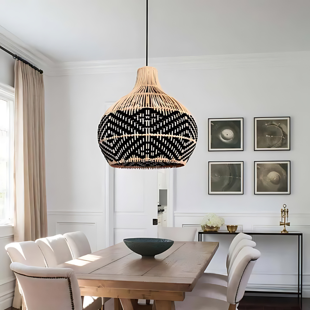 Midnight Natural Rattan Essence Pendant Light