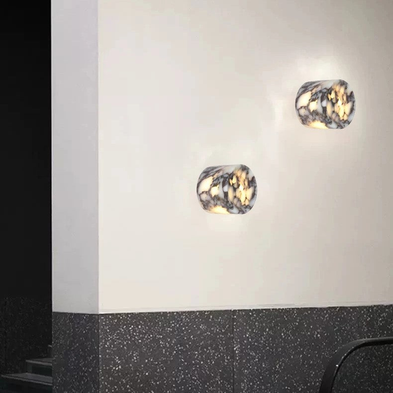 Nordic Cylindrical Marble Dot LED Wall Light