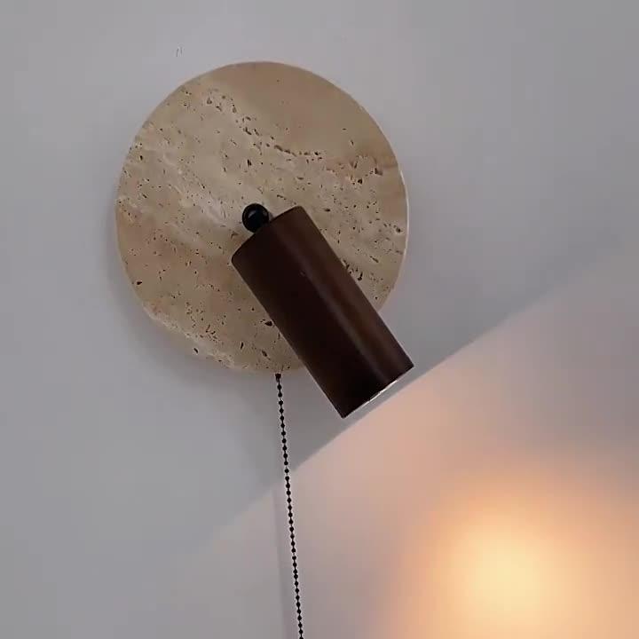 Travertine Modern Rotatable Bedside Wall Light