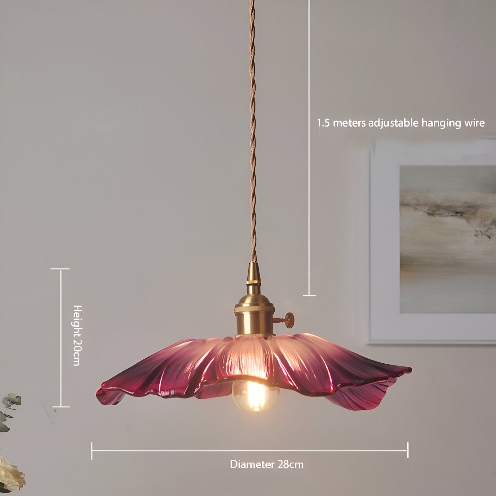 Lotus Glow Vintage Glass Pendant Light