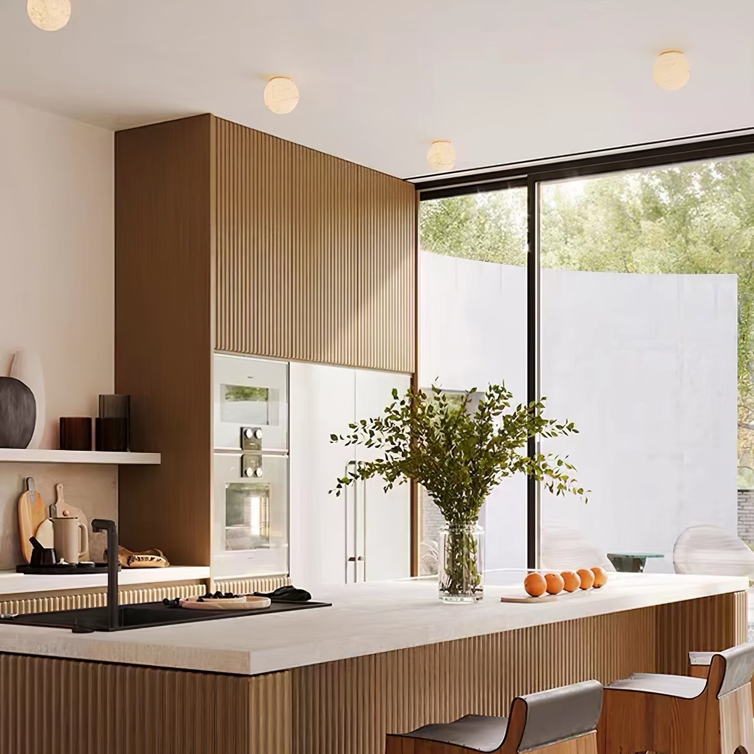 Alabaster Elegance Japandi Mini Orb Wall Lamp