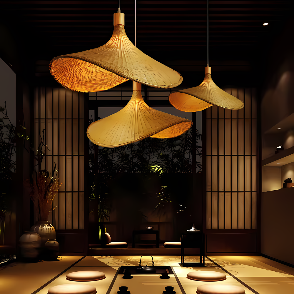 Rustic Raphia Charm Rattan Light