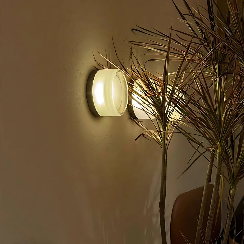 Nordic Luminous Dimple Glass Modern Wall Light