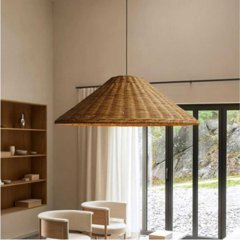 Japandi Artisan Shine Rattan Pendant Light