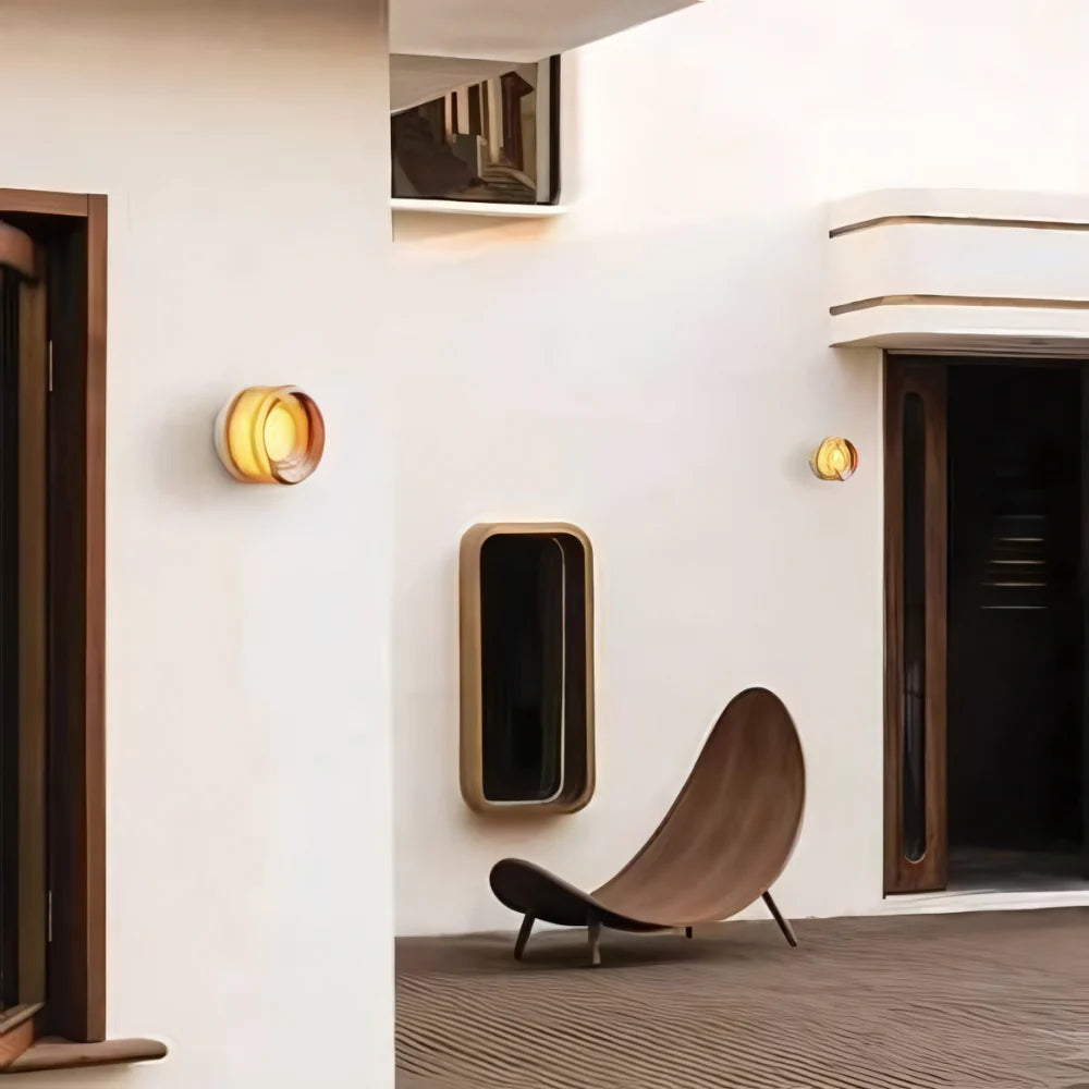 Nordic Luminous Dimple Glass Modern Wall Light