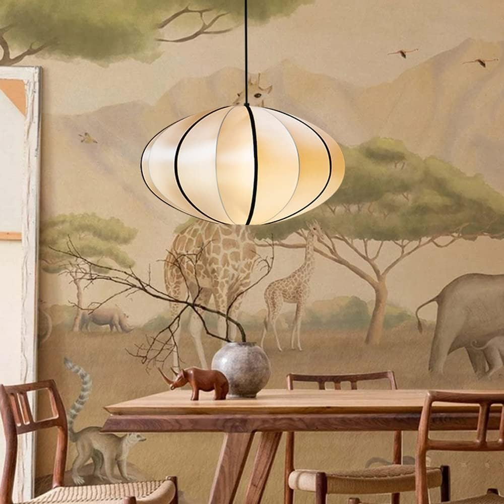 Japandi Silk Veil Pendant Light