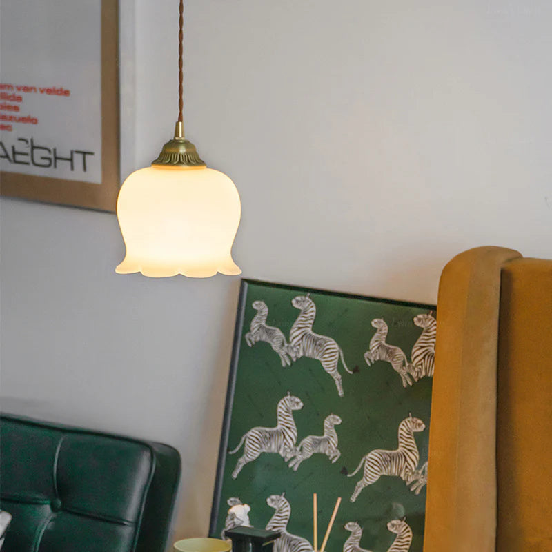 Maison Charm French Cream Glass Pendant Light