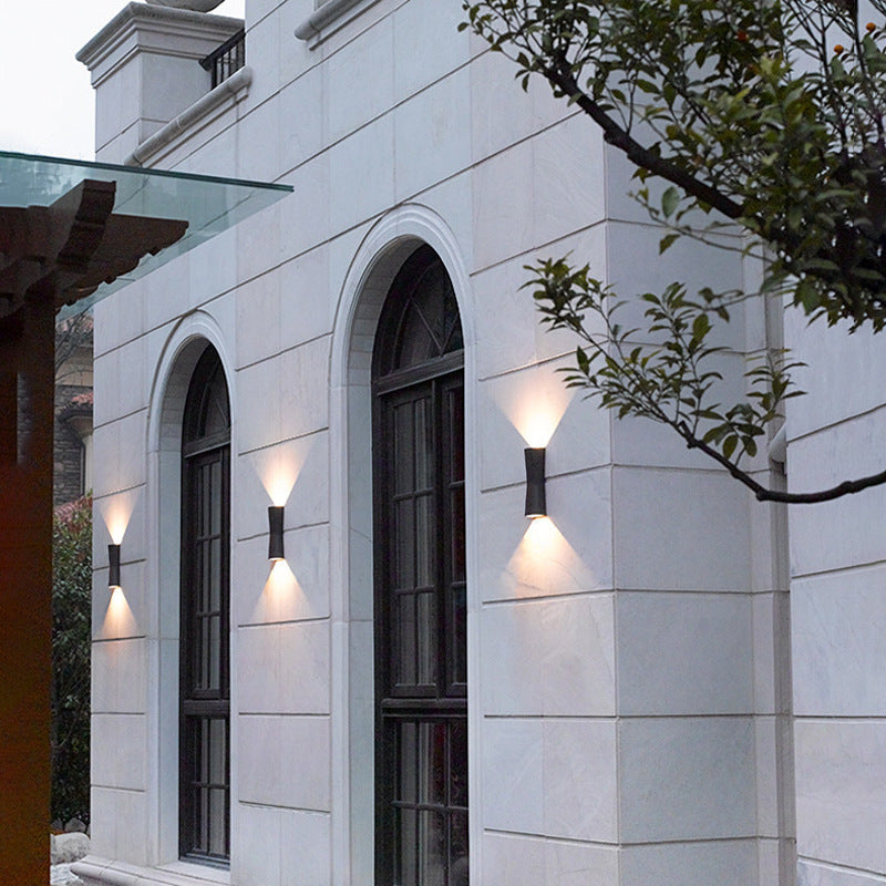 Minimalist Torch Metal Acrylic LED Outdoor Wall Lamp