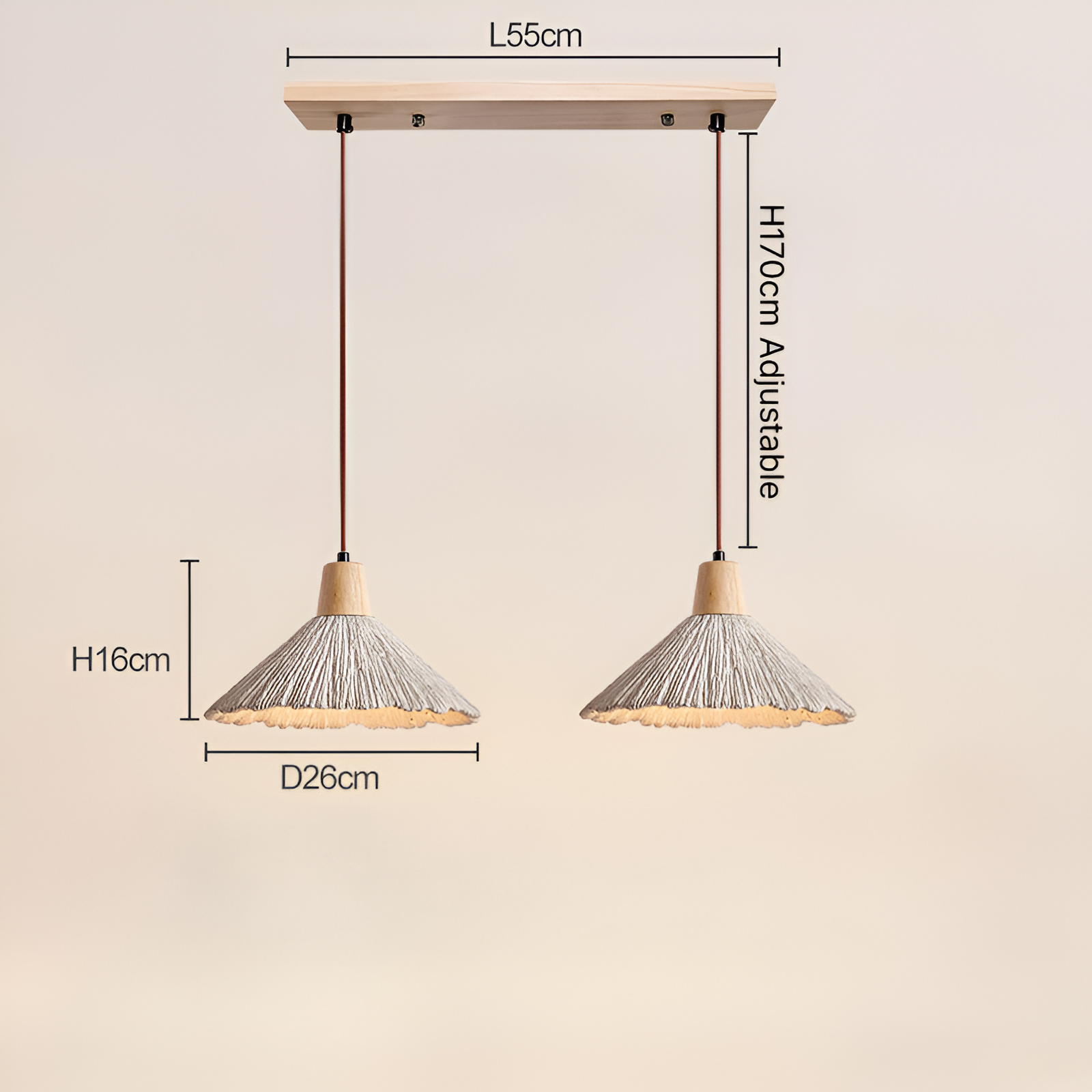 Cream Retro Wabi-Sabi LED Pendant Light