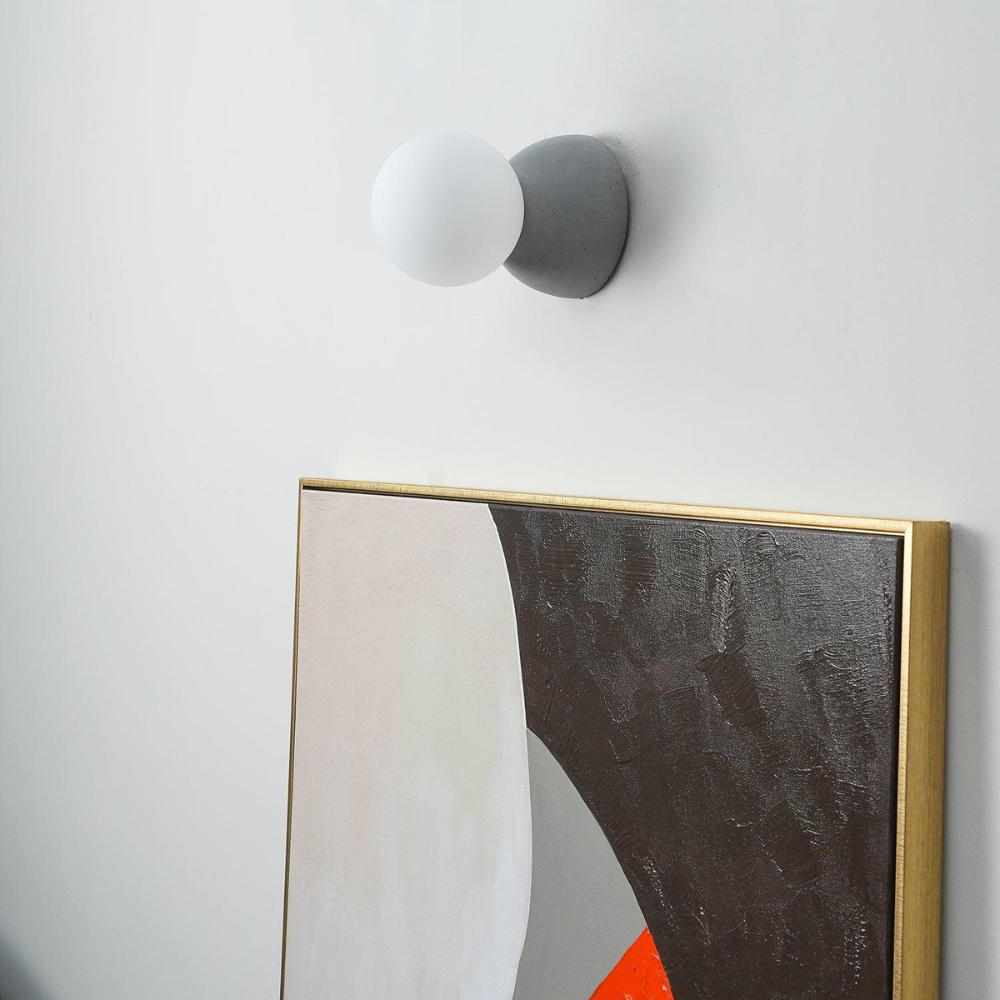 Circle of Light Travertine Cement Wall Light