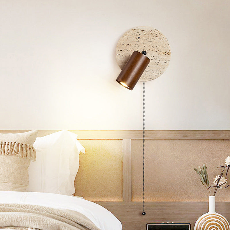 Travertine Modern Rotatable Bedside Wall Light