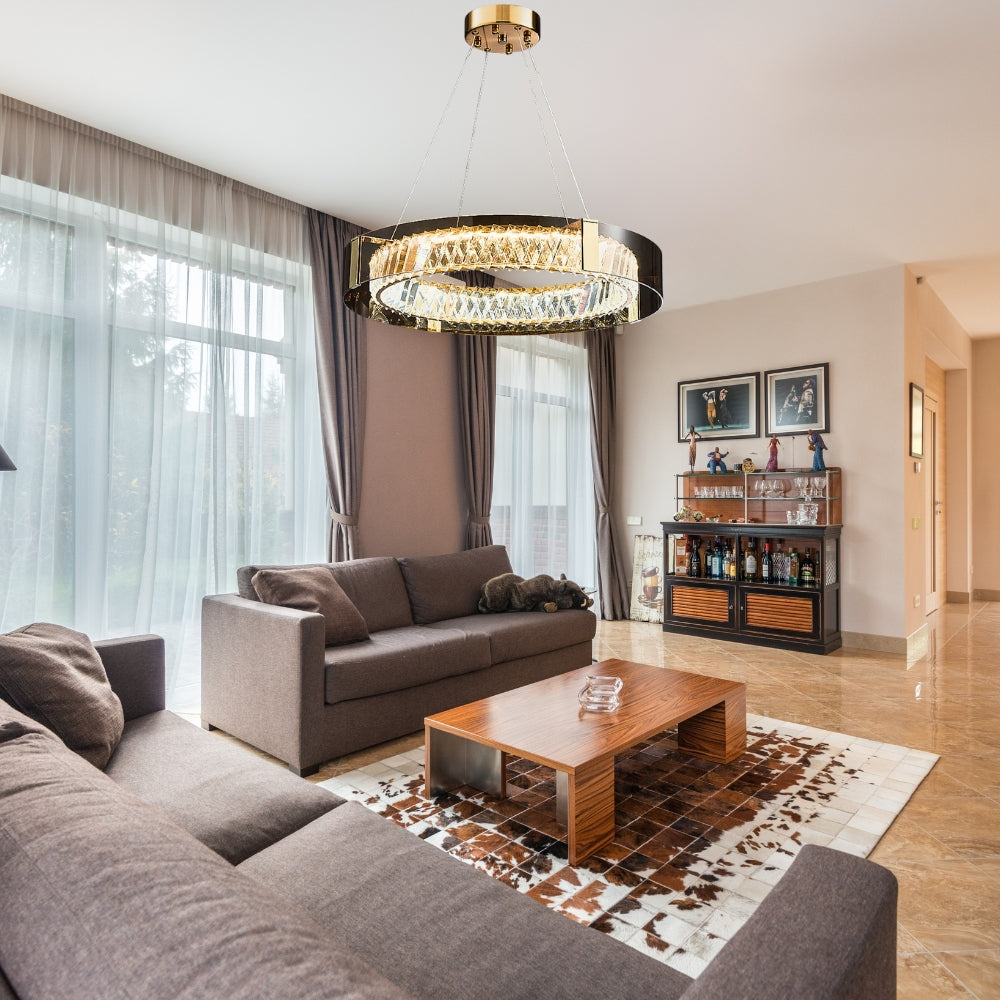 Nordic Crystal Stainless Steel Glass Chandelier