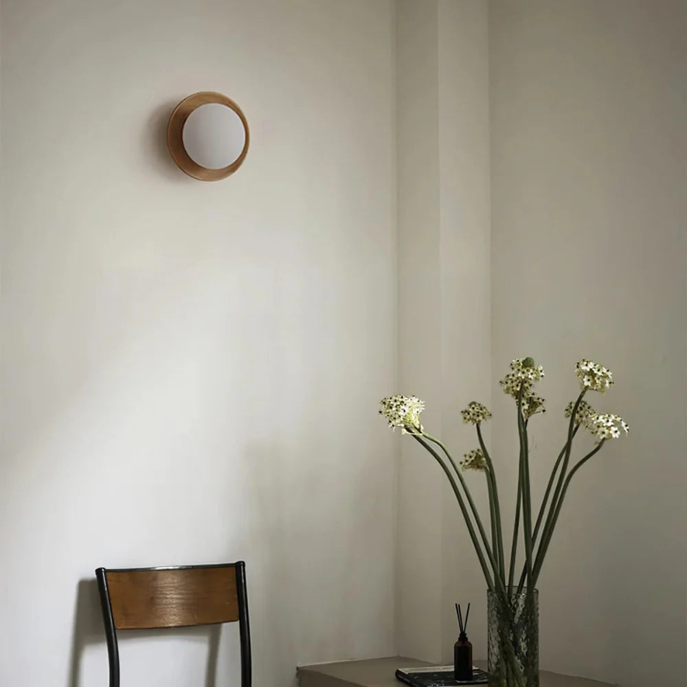 Nordic Minimalist Natural Wood LED Wall Light