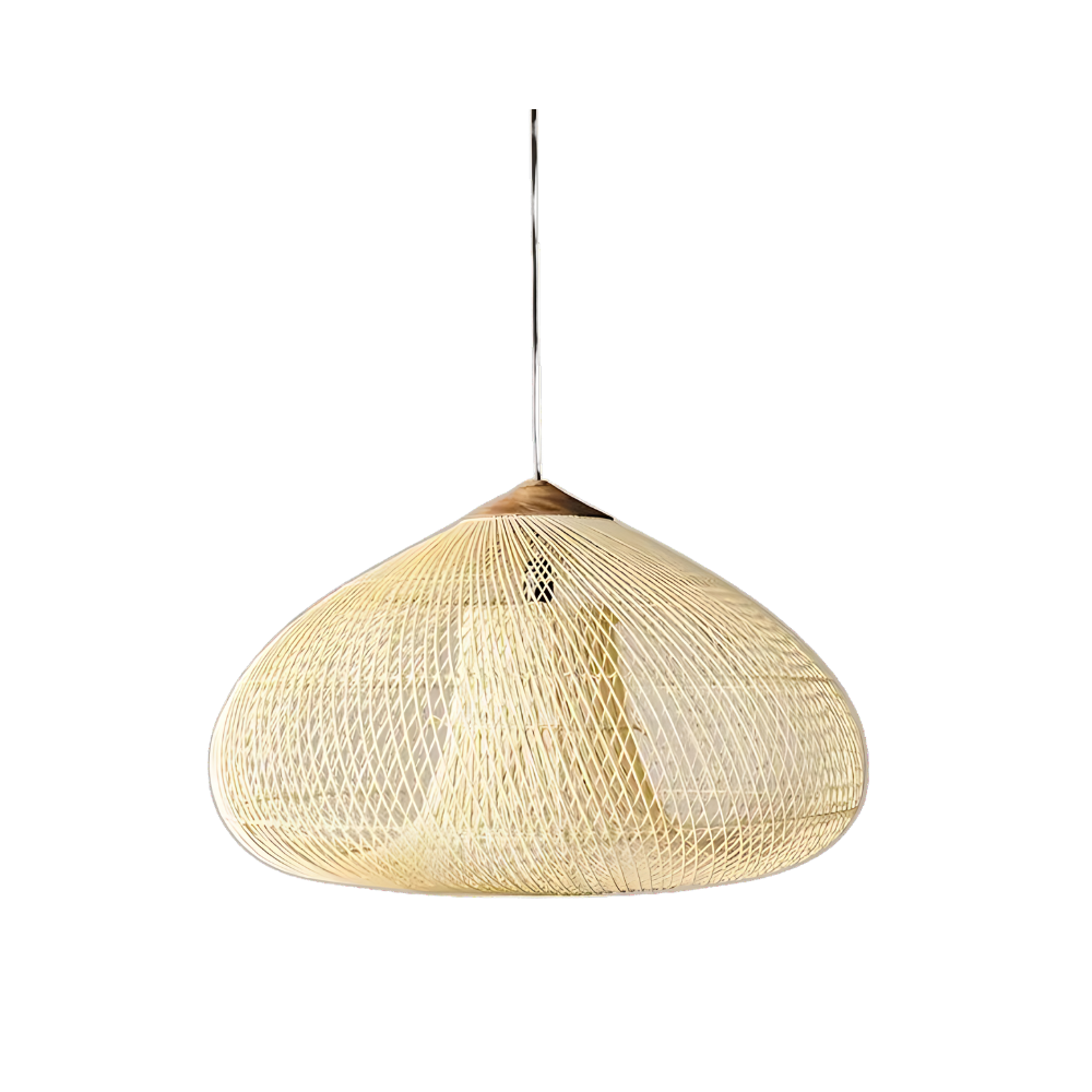 Elegante lampada a sospensione in rattan fatta a mano