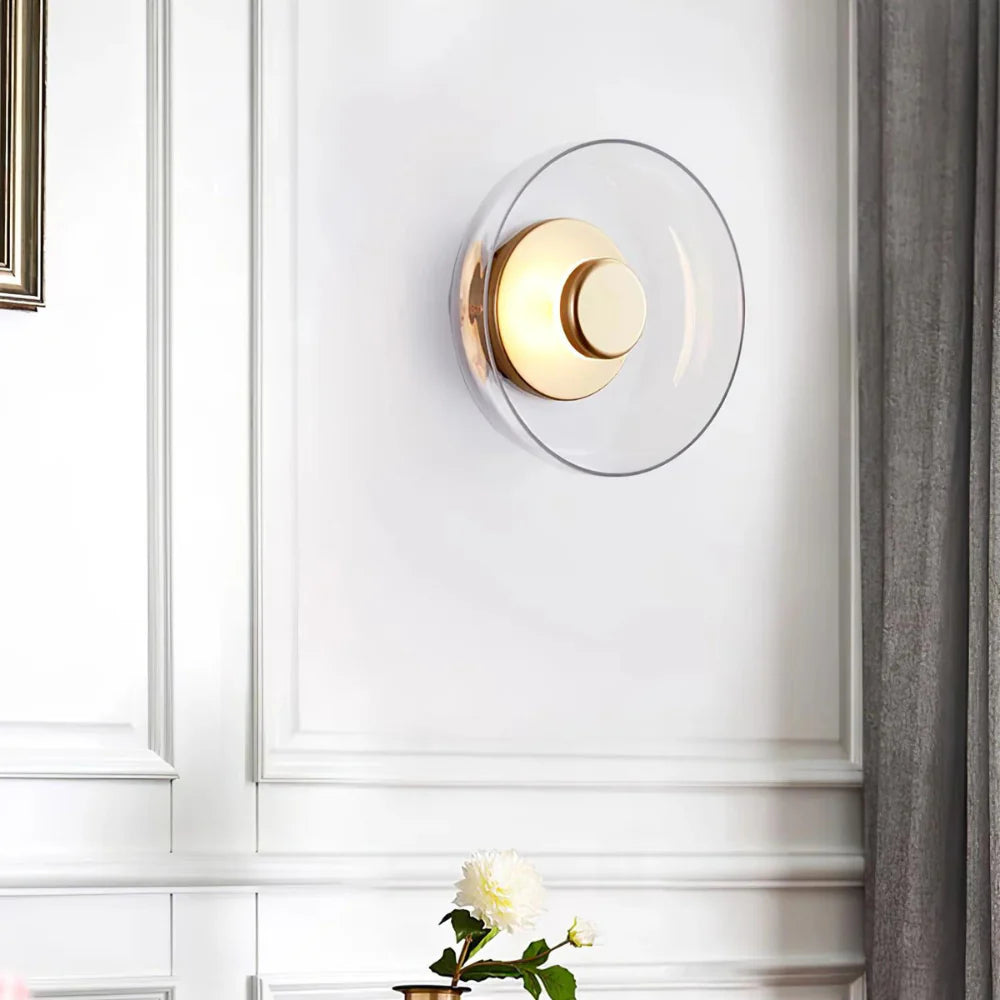 The Shimmering Glow Premium Minimalist Brass Wall Light
